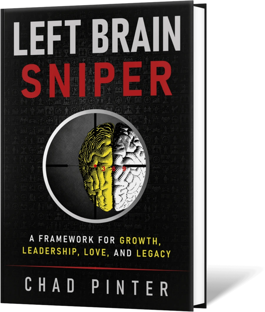 Left Brain Sniper by Chad Pinter — hardcover.